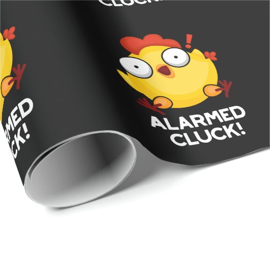Gealarmeerd door Cluck Funny Chicken Clock Pun Dar Cadeaupapier (Rol Hoek)