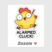 Gealarmeerd door Cluck Funny Chicken Clock Pun Sticker (Vel)