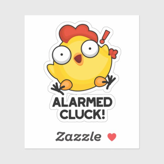 Gealarmeerd door Cluck Funny Chicken Clock Pun Sticker (Vel)