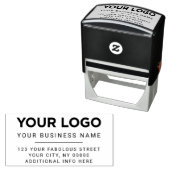 Gealigneerd Horizontaal Logo Modern Adres van de T Zelfinktende Stempel (In situ)