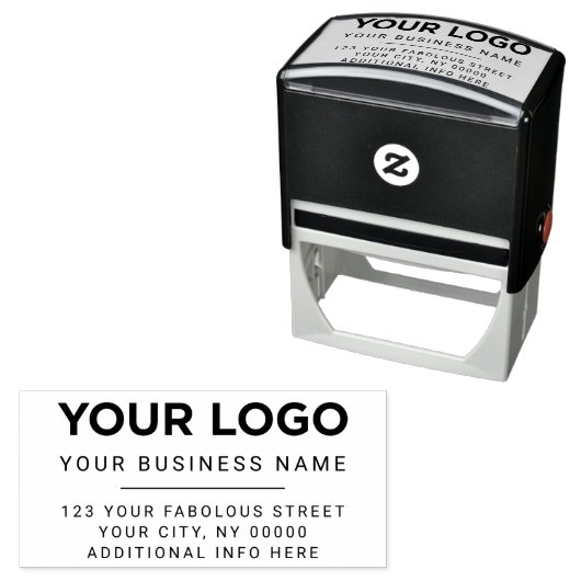 Gealigneerd Horizontaal Logo Modern Adres van de T Zelfinktende Stempel (In situ)