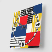 Geametrische moderne gestreepte gevoerde retro kle vierkante klok (Hoek)