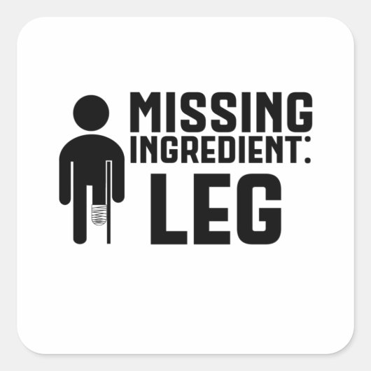 Geamputeerde ontbrekende ingrediëntenpoot vierkante sticker (Voorkant)