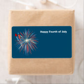 Geanimeerd 4 juli vuurwerk en raketten etiket (Insitu)
