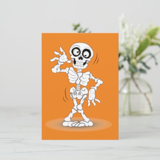 Geanimeerd Halloween Skeleton Kaart (Staand voorkant)
