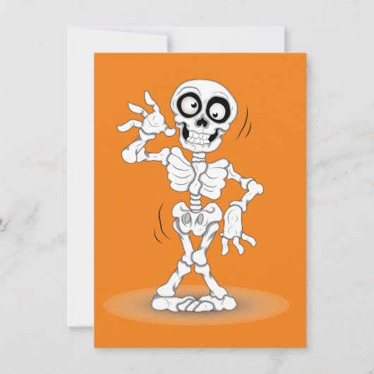Geanimeerd Halloween Skeleton Kaart (Voorkant)