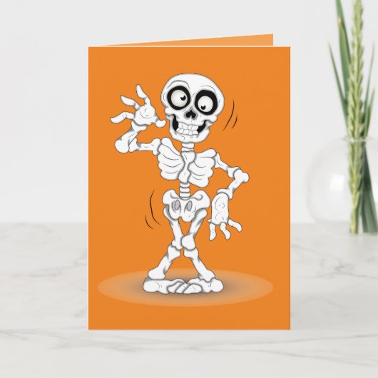 Geanimeerd Halloween Skeleton Kaart (Voorkant)