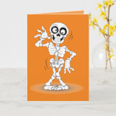 Geanimeerd Halloween Skeleton Kaart (Gele Bloem)