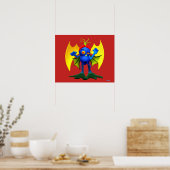 Geanimeerd Karakter van het Monster met Wings Poster (Keuken)