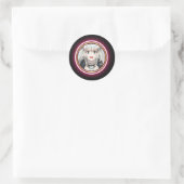 Geanimeerd Logo-ontwerp Ronde Sticker (Tas)