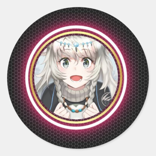 Geanimeerd Logo-ontwerp Ronde Sticker (Voorkant)