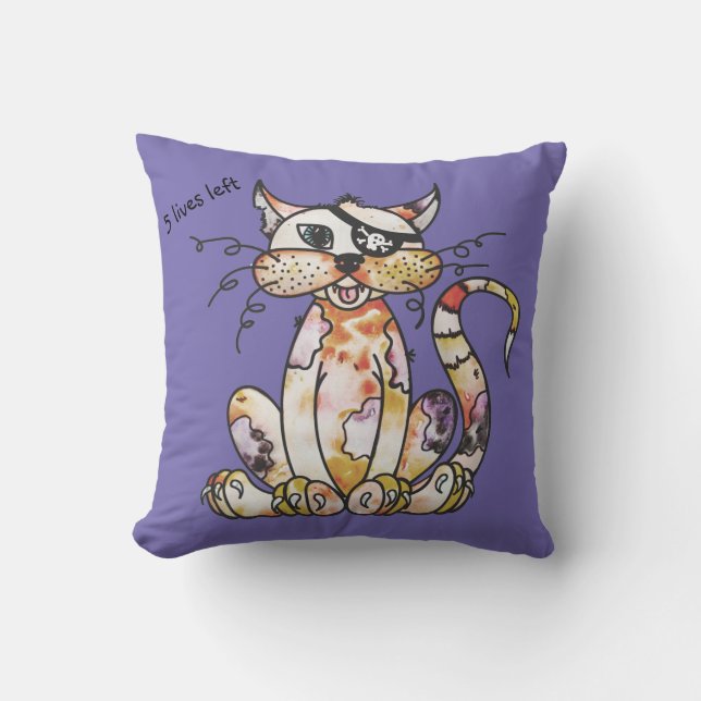 Geanimeerd piraat Tattered Tom Cat Pillow Kussen (Voorkant)