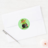 Geanimeerd St. Patrick's Day Beer met goudpot Ronde Sticker (Envelop)