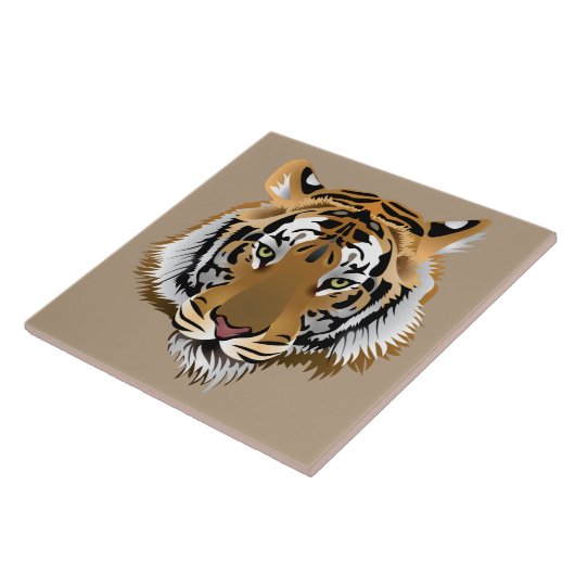 Geanimeerd tijgergezicht tegeltje (Zijkant)