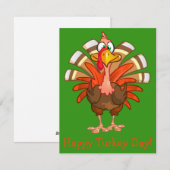 Geanimeerd Wenskaart Thanksgiving Turkije Feestdagenkaart (Voorkant / Achterkant)