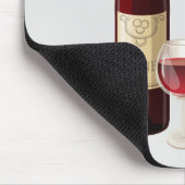 Geanimeerd wijnflesje en muisblok van glas muismat (Hoek)