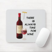 Geanimeerd wijnflesje en muisblok van glas muismat (Met muis)