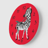 Geanimeerd Zebra profiel Poster Grote Klok (Hoek)