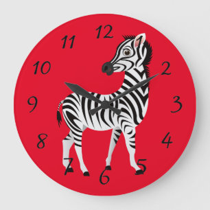 Geanimeerd Zebra profiel Poster Grote Klok