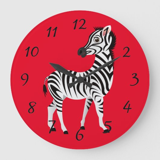 Geanimeerd Zebra profiel Poster Grote Klok (Voorkant)