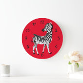 Geanimeerd Zebra profiel Poster Grote Klok (Huis)