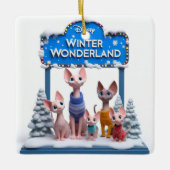Geanimeerde 3D Sphynx familie kerst ornament (Voorkant)