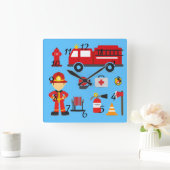 Geanimeerde apparatuur voor brandbestrijding vierkante klok (Huis)