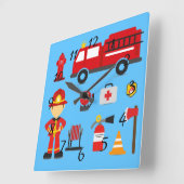 Geanimeerde apparatuur voor brandbestrijding vierkante klok (Hoek)