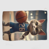 Geanimeerde basketbalkat, golfhanddoek (Horizontaal)