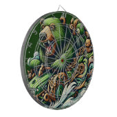 Geanimeerde Beren Rijden op een groene auto Dartbord (Voorkant Links)