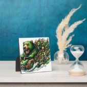 Geanimeerde Beren Rijden op een groene auto Fotoplaat (Insitu)