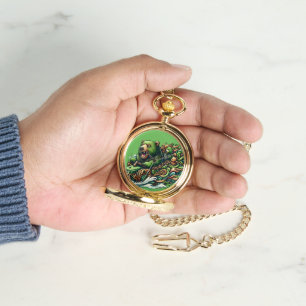 Geanimeerde Beren Rijden op een groene auto Horloge