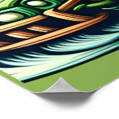 Geanimeerde Beren Rijden op een groene auto in een Poster (Hoek)