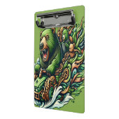 Geanimeerde Beren Rijden op een groene auto Mini Klembord (Angled2)