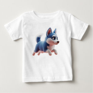 Geanimeerde blauwe husky-puppy die rent