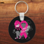 Geanimeerde borstkanker bij kippen sleutelhanger (Voorkant)