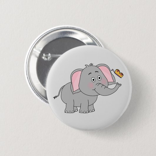 Geanimeerde Button van olifanten (Voorkant /achterkant)