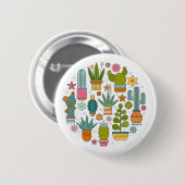 Geanimeerde cactus-planten ronde button 5,7 cm (Voorkant /achterkant)