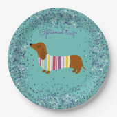 Geanimeerde Dachshund Glitter Paper Bord (Voorkant)