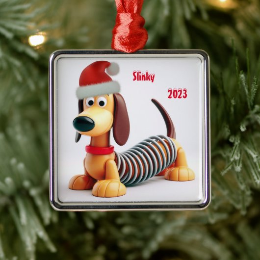 Geanimeerde Dachshund Speelgoed Metalen Ornament (Boom)