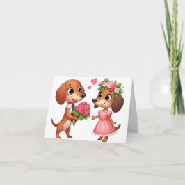 Geanimeerde Dachshund Valentijnkaart Kaart