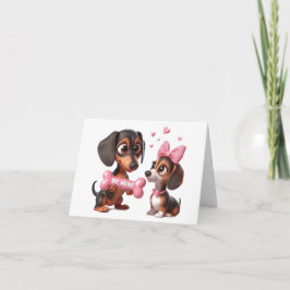 Geanimeerde Dachshund Valentijnkaart Kaart