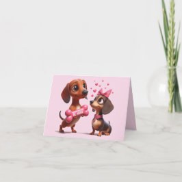 Geanimeerde Dachshund Valentijnkaart Kaart