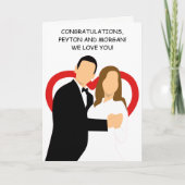 Geanimeerde Dans Paar Bruiloft Dag Gefeliciteerd Kaart (Voorkant)