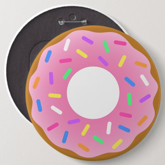 Geanimeerde donuts ronde button 6,0 cm (Voorkant /achterkant)