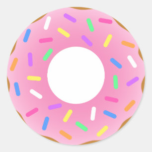 Geanimeerde donuts ronde sticker