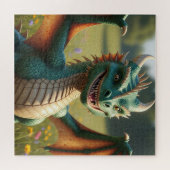 Geanimeerde draak met een speelse uitdrukking legpuzzel (Horizontaal)