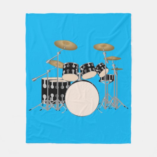 Geanimeerde drumset fleece deken (Voorkant)