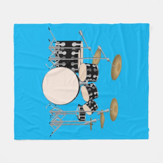 Geanimeerde drumset fleece deken (Voorkant (Horizontaal))