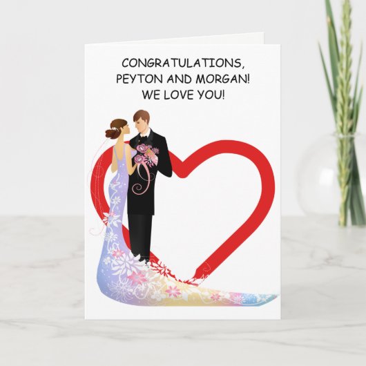 Geanimeerde Floral Magic Wedding Day Gefeliciteerd Kaart (Voorkant)